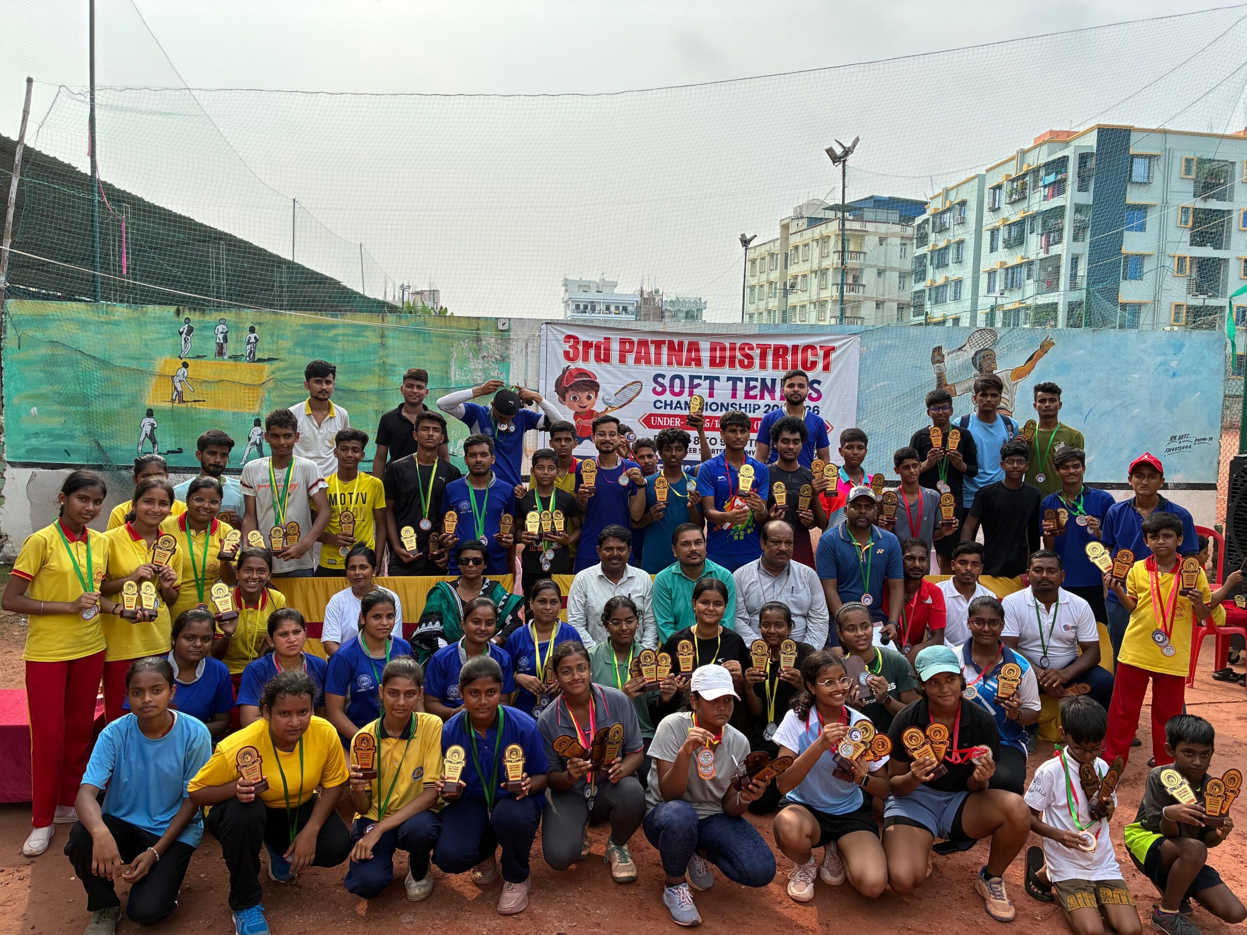 सॉफ्ट टेनिस एसोसिएशन आफ पटना के द्वारा आयोजित तीसरा पटना जिला सॉफ्ट टेनिस चैंपियनशिप 2025 -26 का आज शानदार समापन