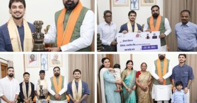 मुख्यमंत्री ने आई०सी०सी० टी-20 वर्ल्ड कप 2026 में विजेता भारतीय क्रिकेट टीम के सदस्य, शानदार बल्लेबाज, बिहार के लाल श्री ईशान किशन को 1 करोड़ रूपये का चेक एवं अंगवस्त्र प्रदान ।। राज्य निवेश प्रोत्साहन बोर्ड की 67वीं बैठक में लिया गया निर्णय।।