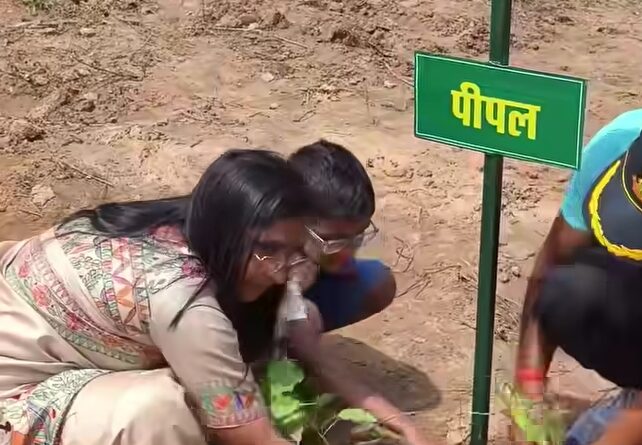 गया जी में आयोजित प्रबोधन कार्यक्रम के दूसरे दिवस के अंतर्गत पौधारोपण करते : मीणा कामत, विधायक