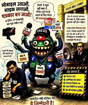 फर्जी पत्रकार हो जाएं सावधान जिनके पास डिग्री नहीं वह जाएंगे जेल  मोबाइल और माइक लेकर कोई भी बन रहा रिपोर्टर : हाईकोर्ट