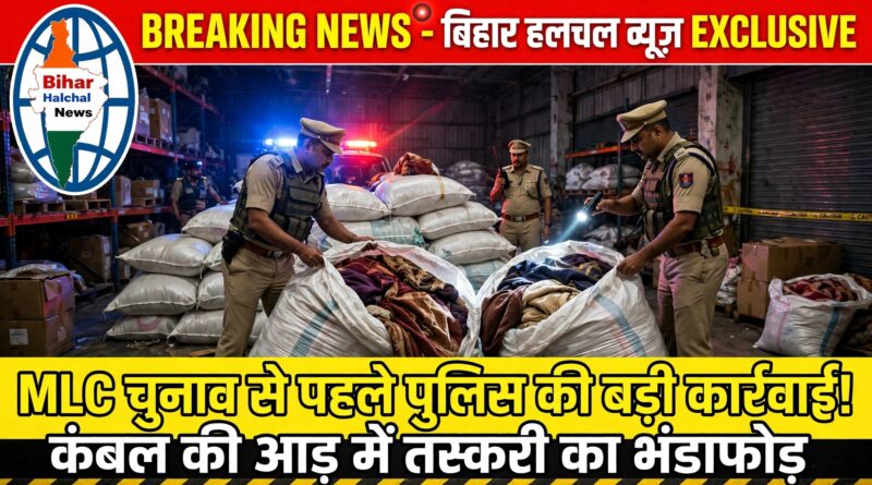 बिहार में शराब तस्करी का बड़ा खुलासा कंबल और गर्म कपड़ों की आड़ में 21 लाख की विदेशी शराब बरामद