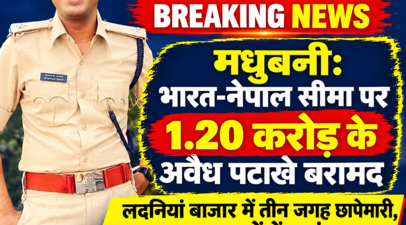 भारत-नेपाल सीमा पर 1.20 करोड़ का अवैध पटाखा बरामद लदनियां बाजार में तीन जगह छापेमारी दुकानदारों में हड़कंप